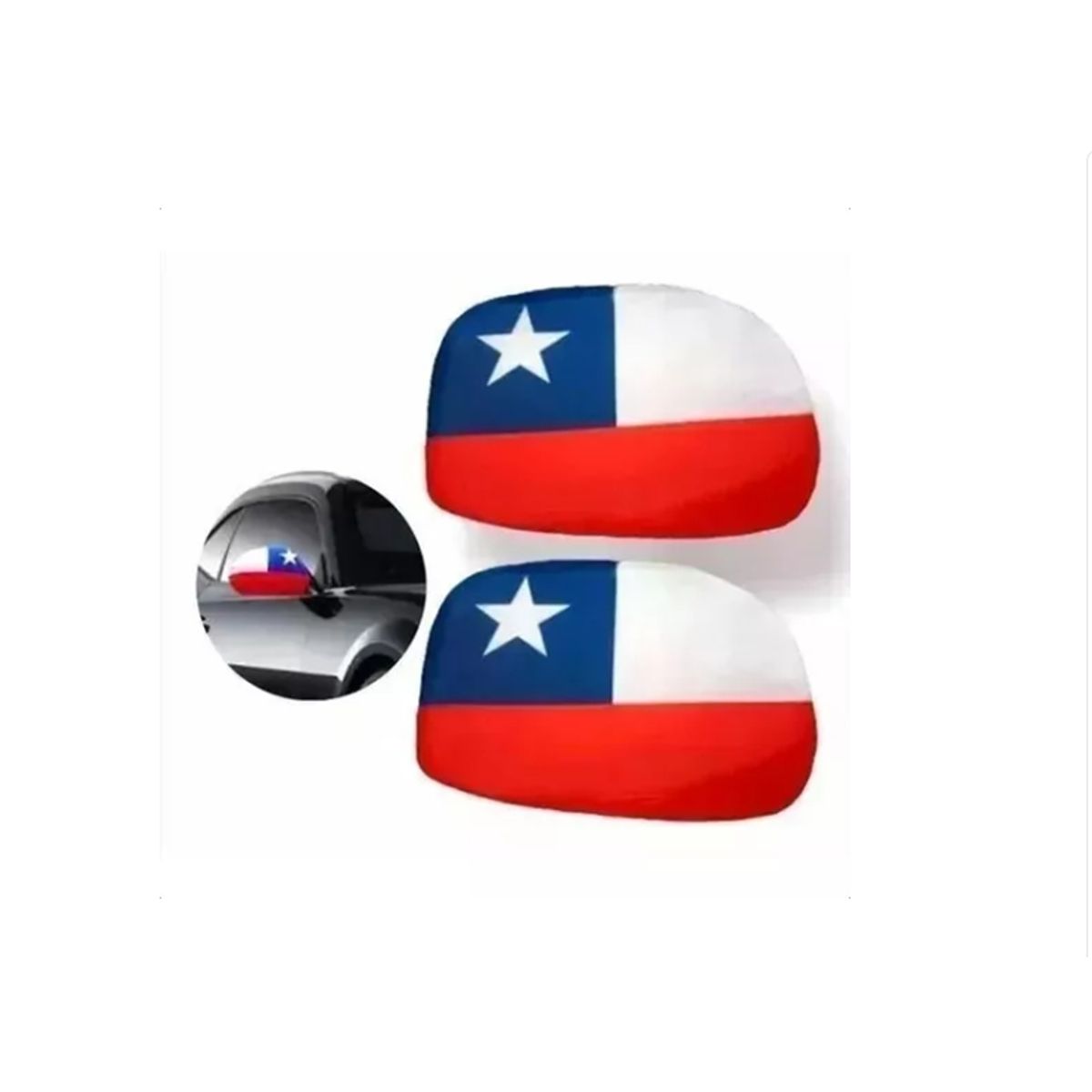 GENERICO - Cubre Retrovisor Funda Forro Bandera Chile Elasticado