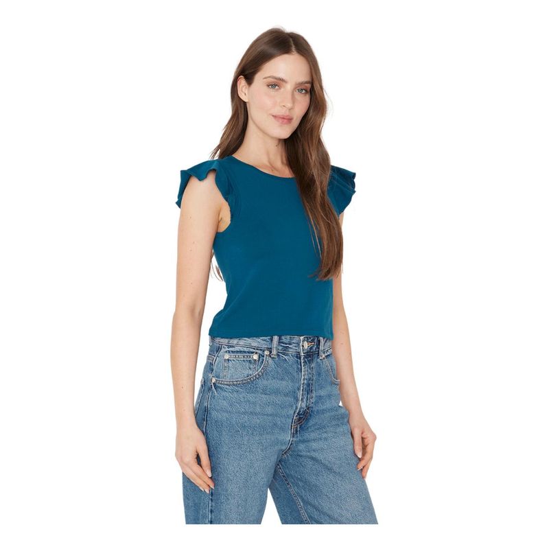 JACINTA TIENDA - Polera Gracia alitas III petróleo Jacinta Tienda