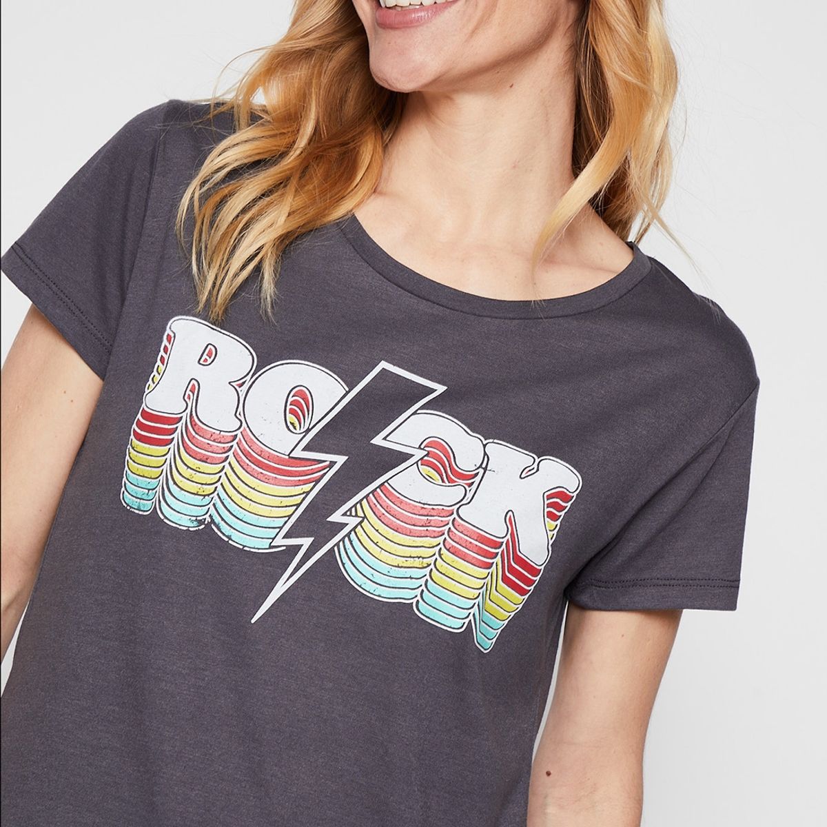 FAMILY SHOP - Polera Mujer Rayo Gris Family Shop