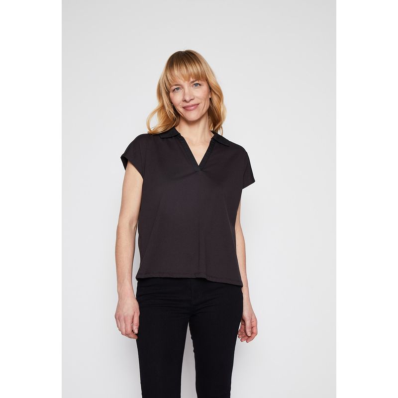 FAMILY SHOP - Polera Mujer Cuello Popeli Negro Family Shop