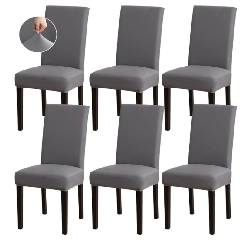 GENERICO - Fundas Silla Tela Elástica Reforzada Spandex Lavables Pack 6