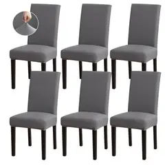 GENERICO - Fundas Silla Tela Elástica Reforzada Spandex Lavables Pack 6