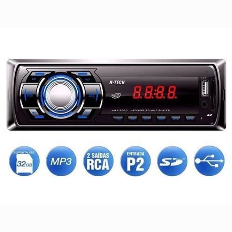 GENERICO - Radio De Auto Con Usb Y Lector De Tarjeta Sd