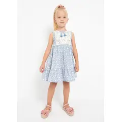 MAYORAL - Vestido con motivo de crochet de algodón para niña