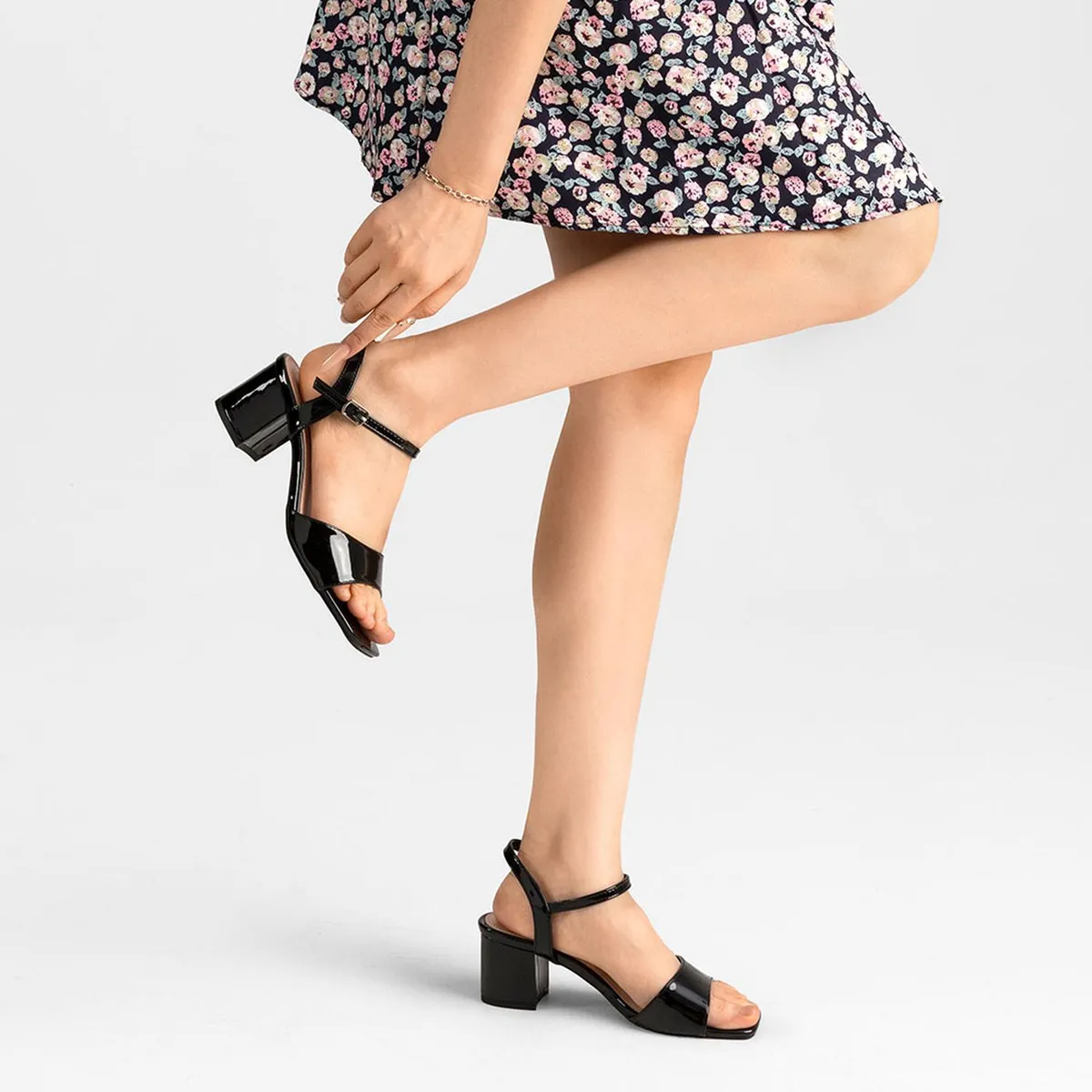 WEIDE - Sandalia Casual Taco Negra Mujer Weide GH79