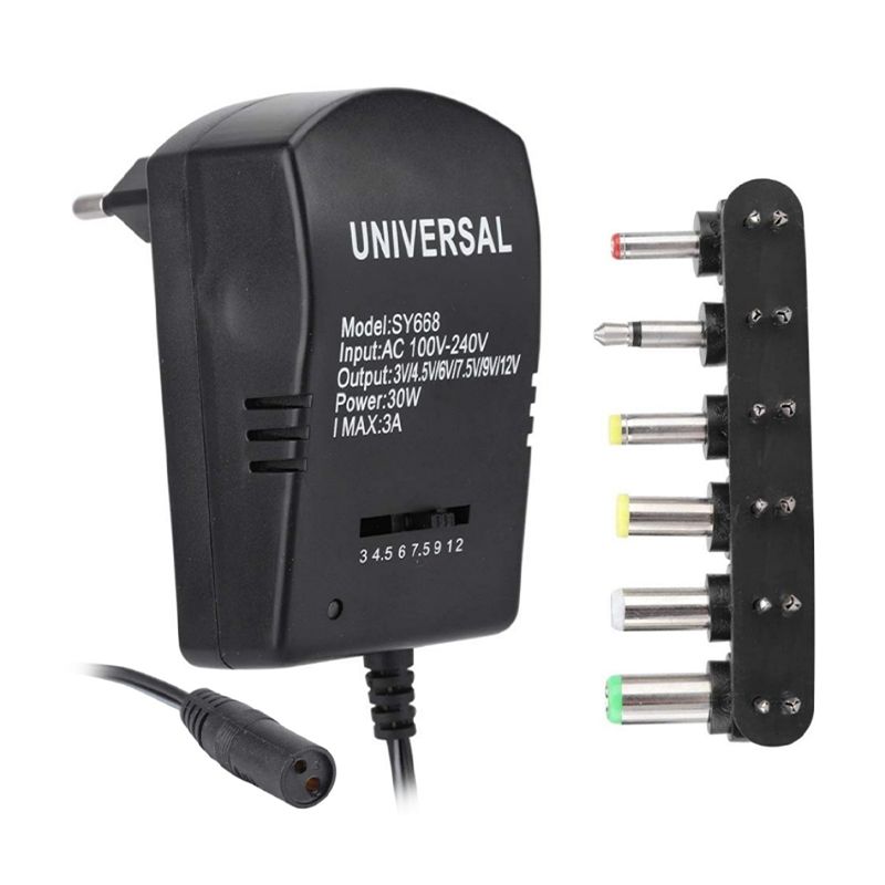 GENERICO - Transformador Universal 3-12V 30W + 6 Conectores
