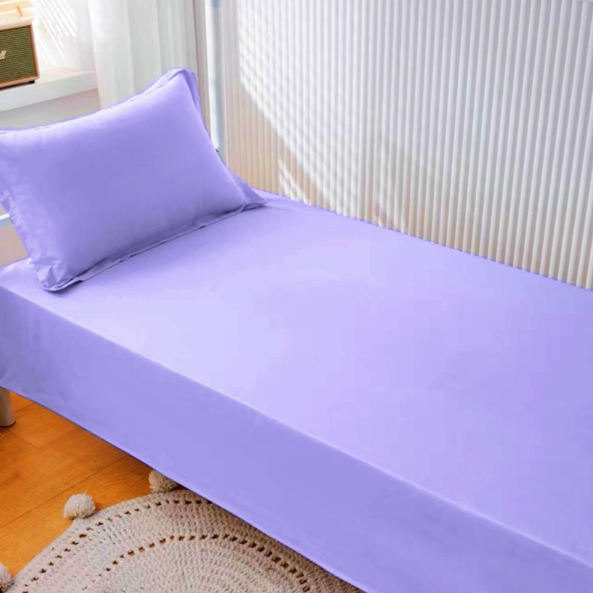 GENERICO - Juego de Sábanas 1 Plazas 144 Hilos - Lila