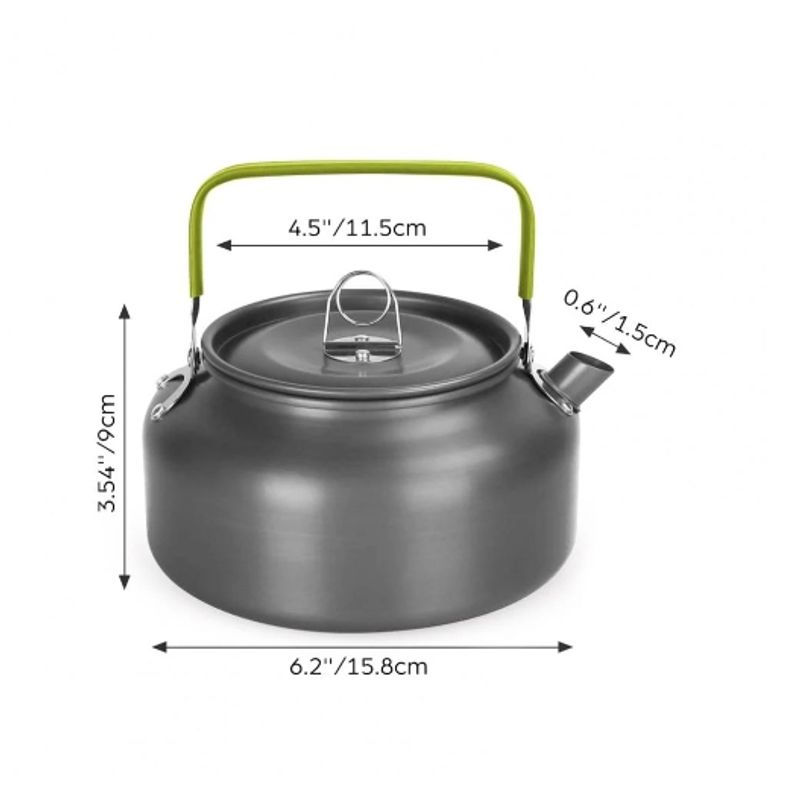 GENERICO - Tetera hervidor de agua para camping 1.2 litros