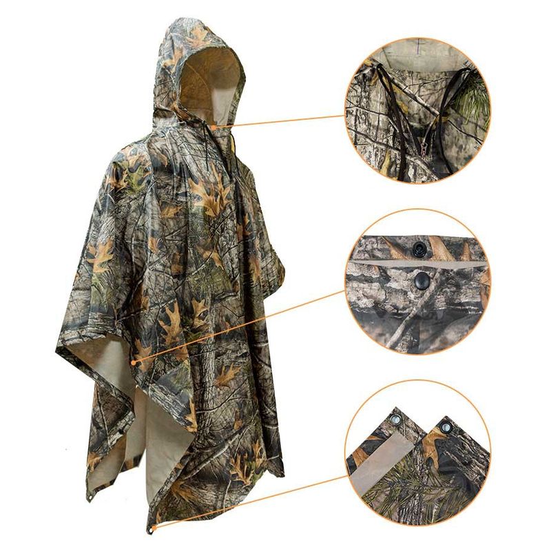 GENERICO - Poncho o capa para lluvia camuflado