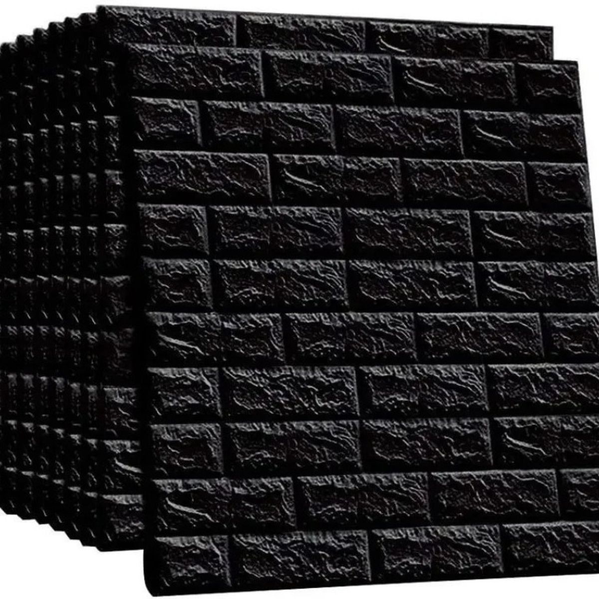 U BUY - Pack 10 Lamina Papel Mural Autoadhesivo 3d Ladrillo NEGRO