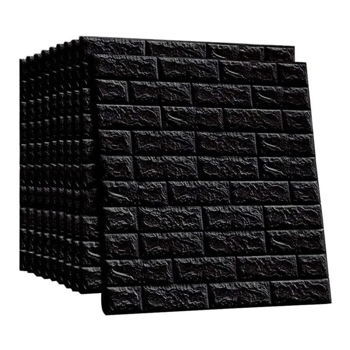 U BUY - Pack 10 Lamina Papel Mural Autoadhesivo 3d Ladrillo NEGRO
