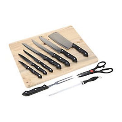 Generico Set Kit Parrilero Tabla Cuchillos 11 Piezas Asado