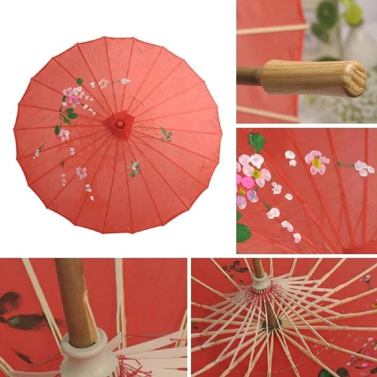 U BUY - Sombrilla Parasol Tradicional Chino Moda VeranoBlanco