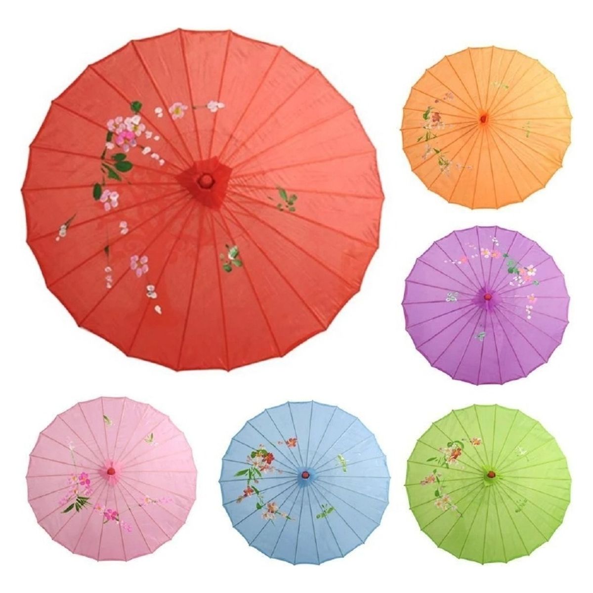 U BUY - Sombrilla Parasol Tradicional Chino Moda VeranoBlanco