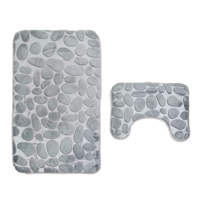 GENERICO - Alfombra De Baño Absorbente Suave Baño Piedras gris