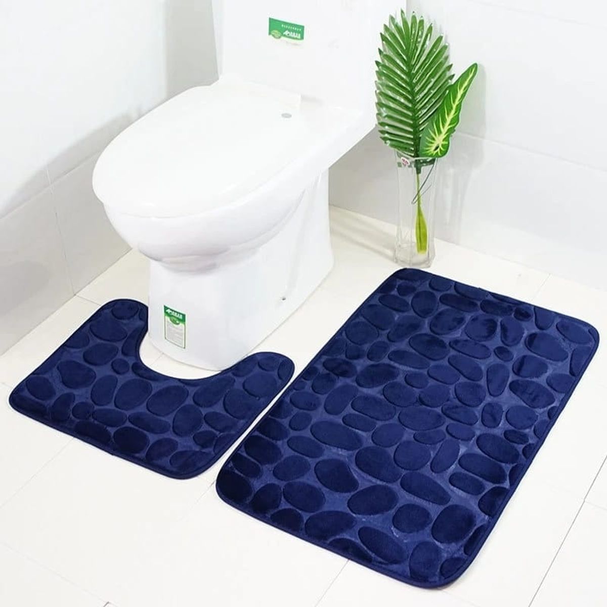 GENERICO - Alfombra De Baño Absorbente Suave Baño Piedras azul