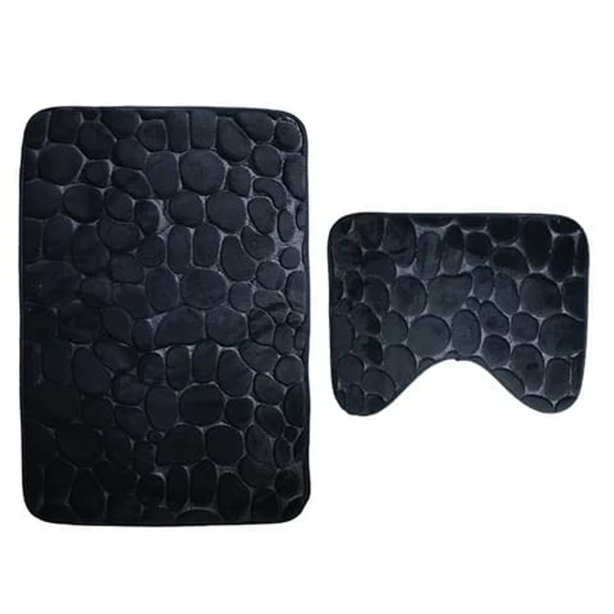 GENERICO - Alfombra De Baño Absorbente Suave Baño Piedras Negro