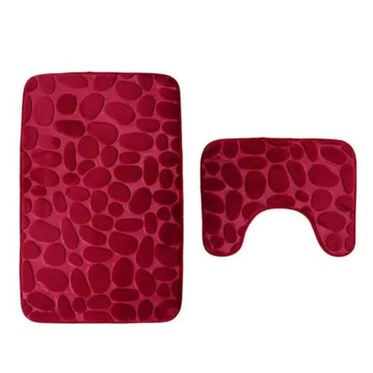 GENERICO - Alfombra De Baño Absorbente Suave Baño Piedras Burdeo