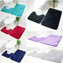GENERICO - Alfombra De Baño Absorbente Suave Baño Piedras verde