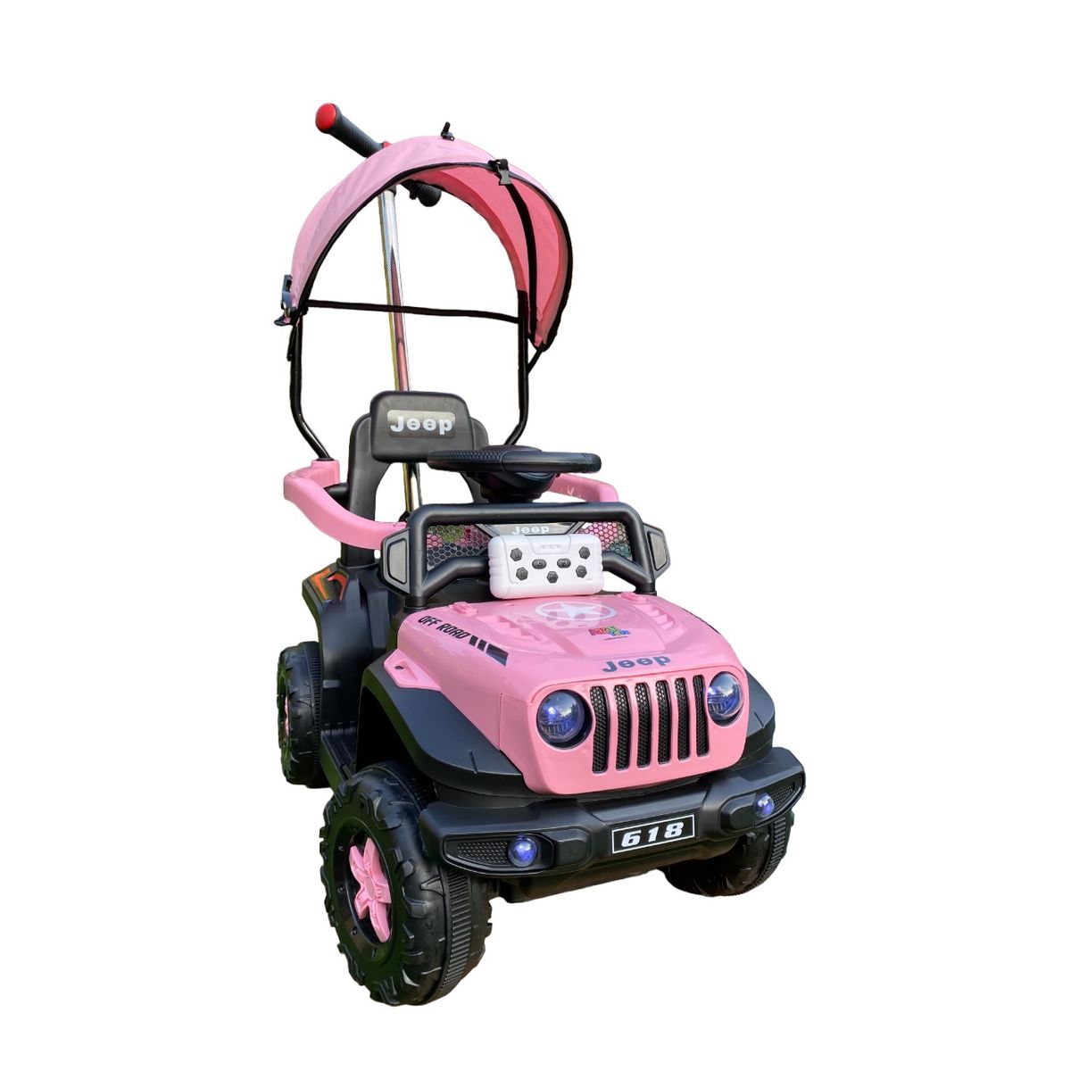 ABMTOYS - Carro Empuje a Batería RC y Bluetooth 2 motores Rosado