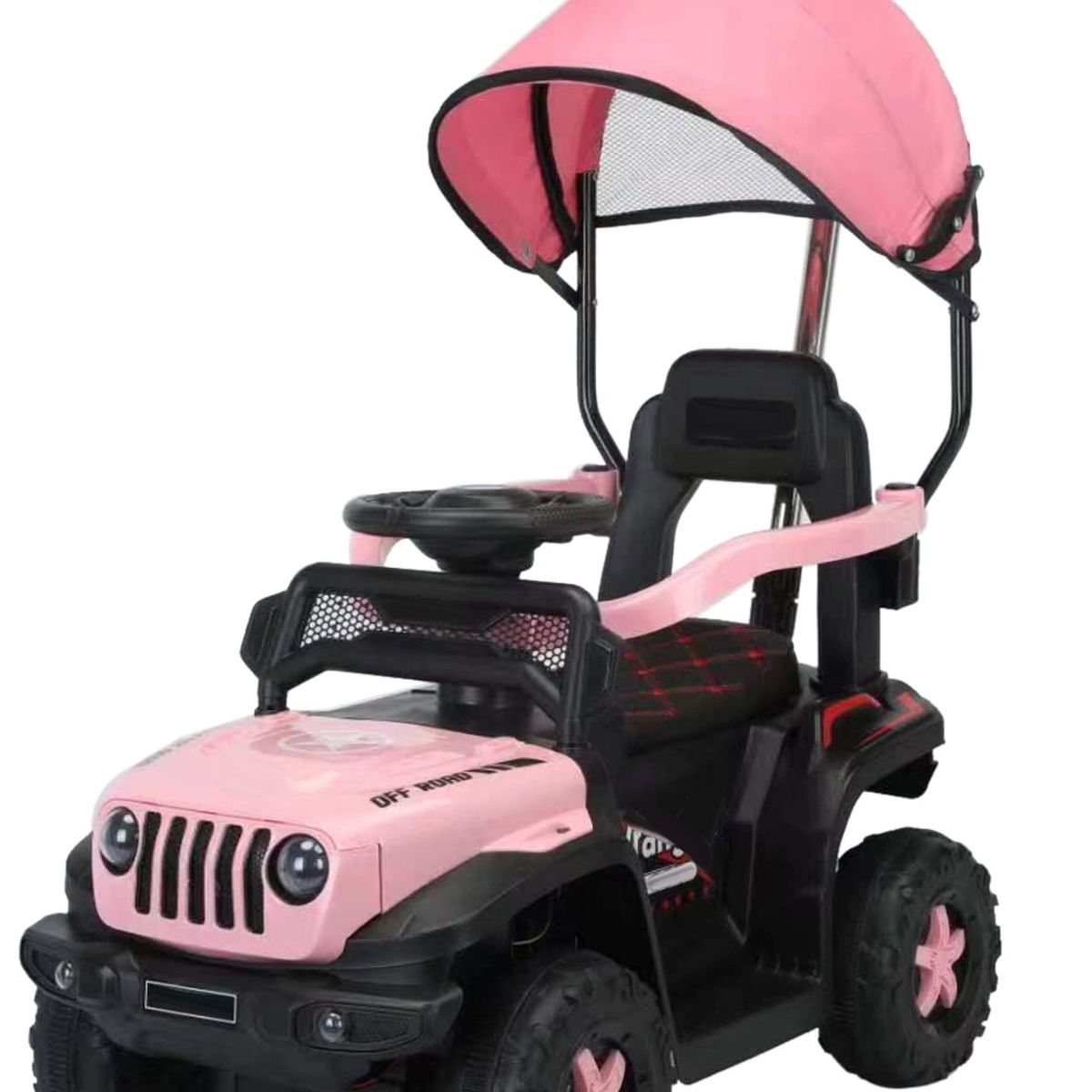 ABMTOYS - Carro Empuje a Batería RC y Bluetooth 2 motores Rosado