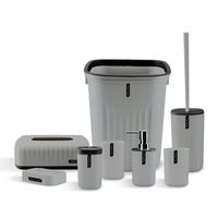 Set Juego De Baño 8 Piezas Accesorios Elegante Gris