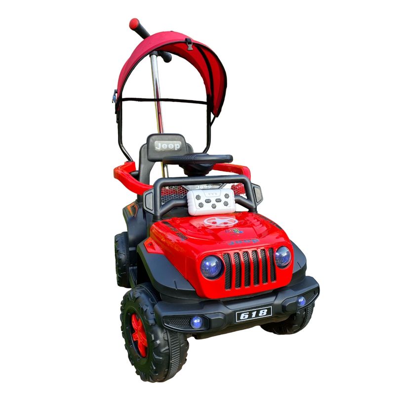 ABMTOYS - Carro Empuje a Batería RC y Bluetooth 2 motores Rojo