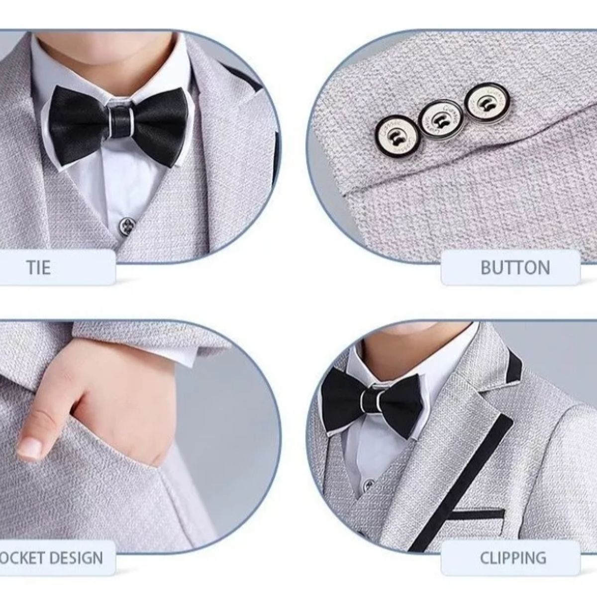 GENERICO - Traje ninos elegantes de 5 piezas