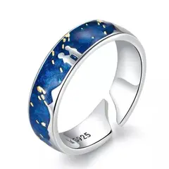 GENERICO - Anillo plata 925 Van Gogh ajustable