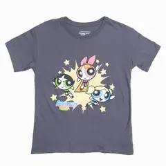 CARTOON NETWORK - Polera Mujer Chicas Superpoderosas Gris