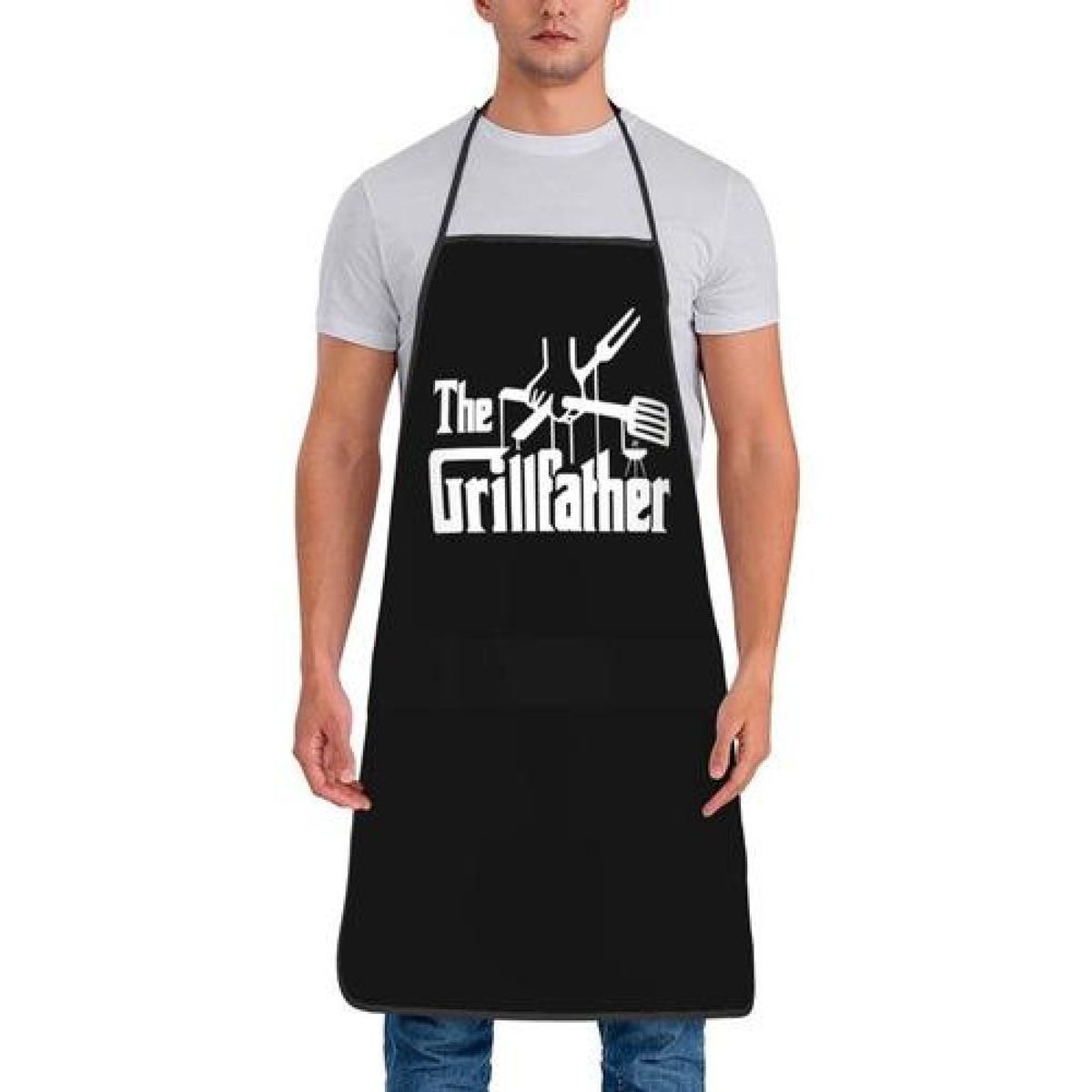 GENERICO - Delantal Divertido  The Grillfather   Padrino De La Parrilla - Negro