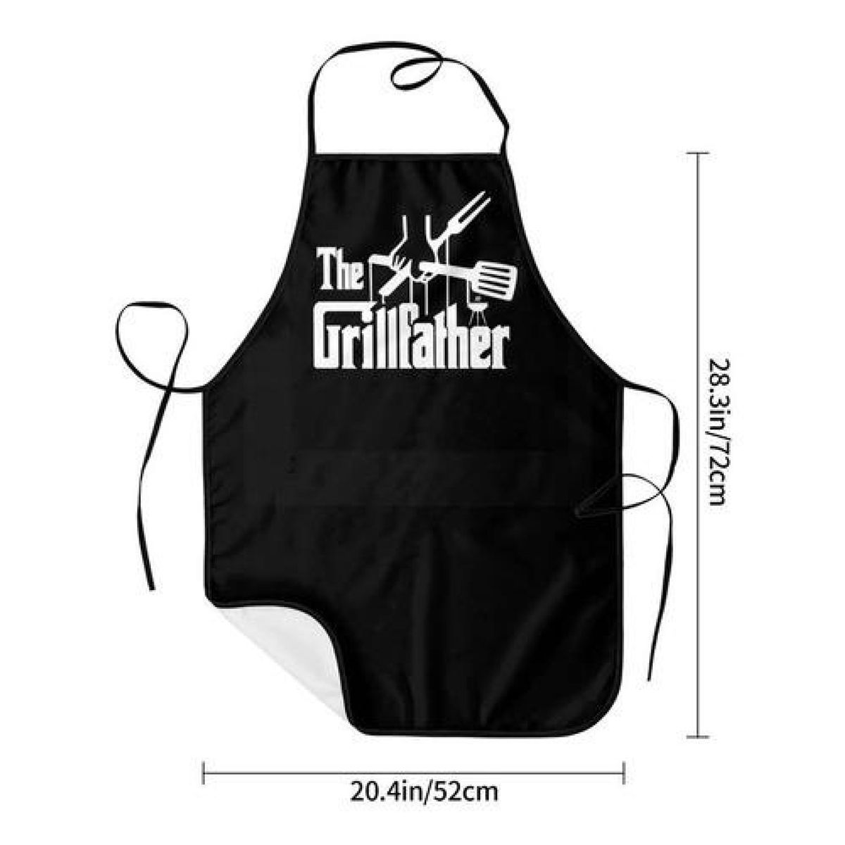 GENERICO - Delantal Divertido  The Grillfather   Padrino De La Parrilla - Negro