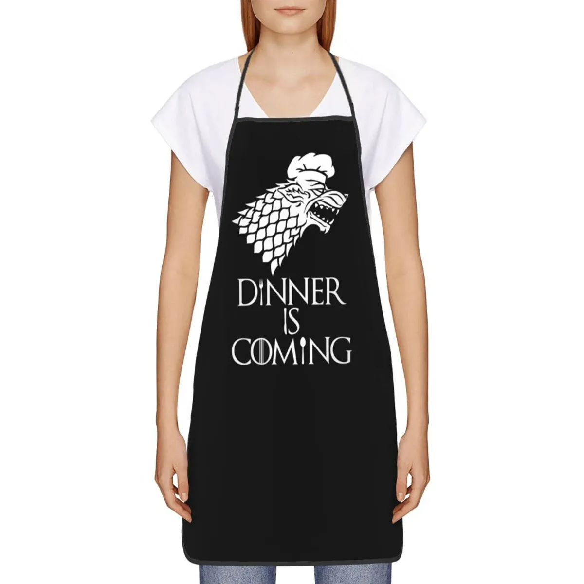 GENERICO - Delantal Cocina Game of thrones, Negro Stark