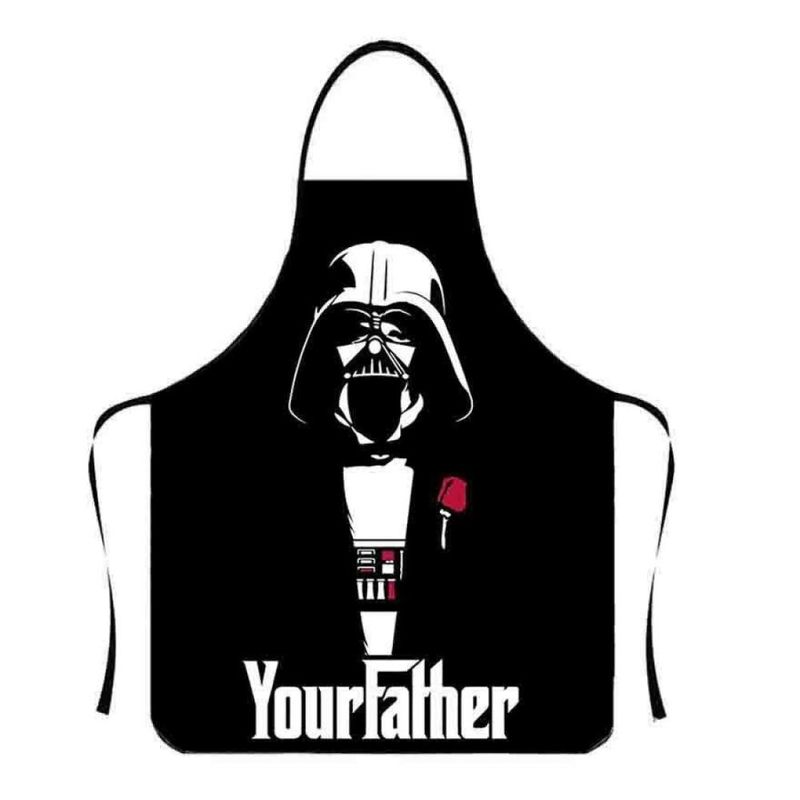 GENERICO - Delantal Cocina Divertido Darth Vader Yourfather Star Wars - Negro