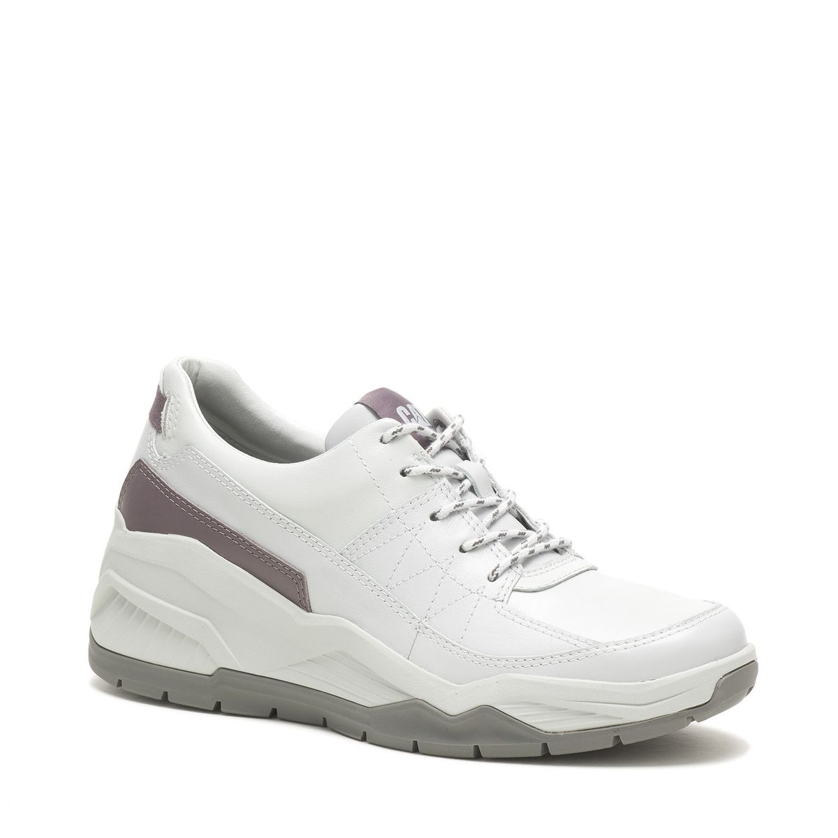 CAT - Zapatilla cuero Watchful Blanco con Gris Mujer CAT