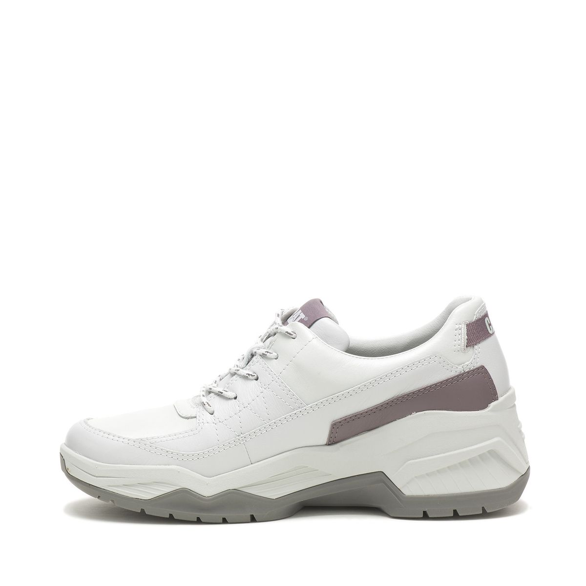 CAT - Zapatilla cuero Watchful Blanco con Gris Mujer CAT