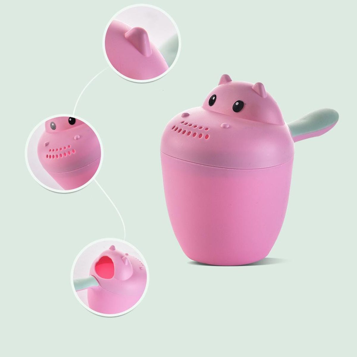 BABYLUNA - Juego de Regadera para el Baño Bebé y Niños HIPPO Rosado