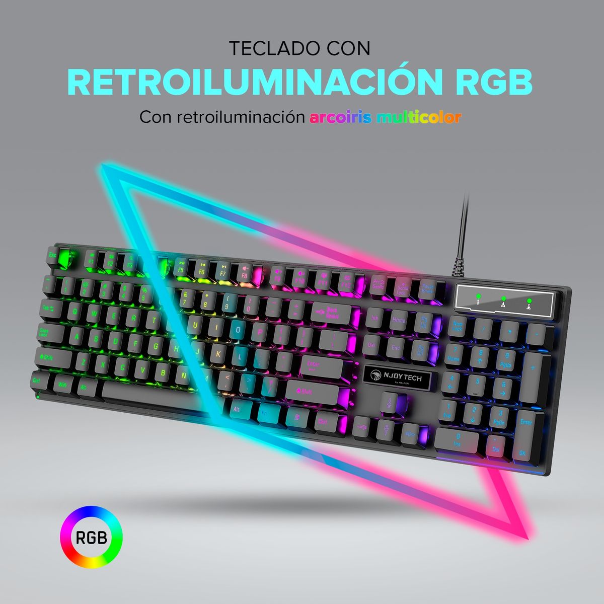 NJOY TECH - Teclado Gamer Njoytech con Retroiluminación RGB