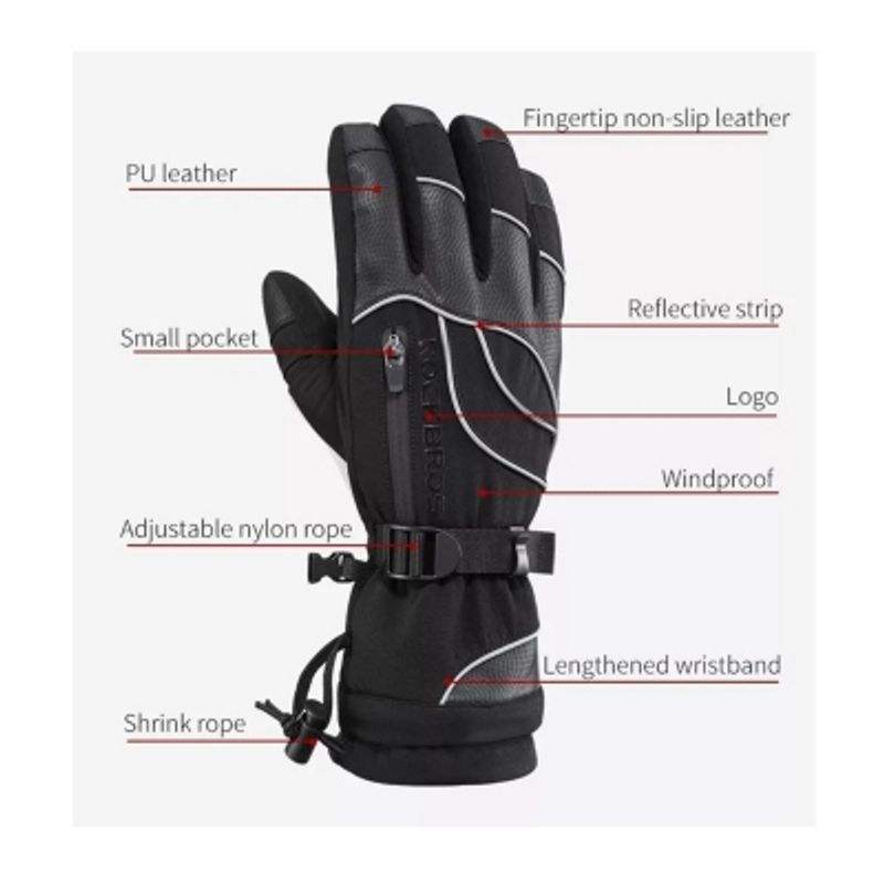 ROCKBROS - Guantes Rockbros -10º  -20º Nieve Moto Bicicleta Montañismo