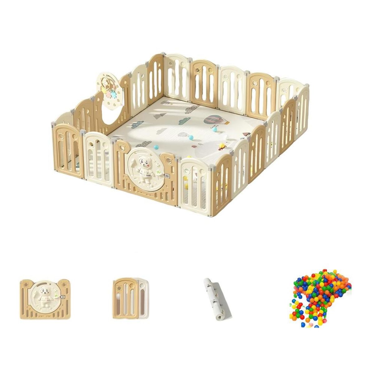 LUBABYCAS - Corral Bebé 199x230cm Con Accesorios Lubabycas