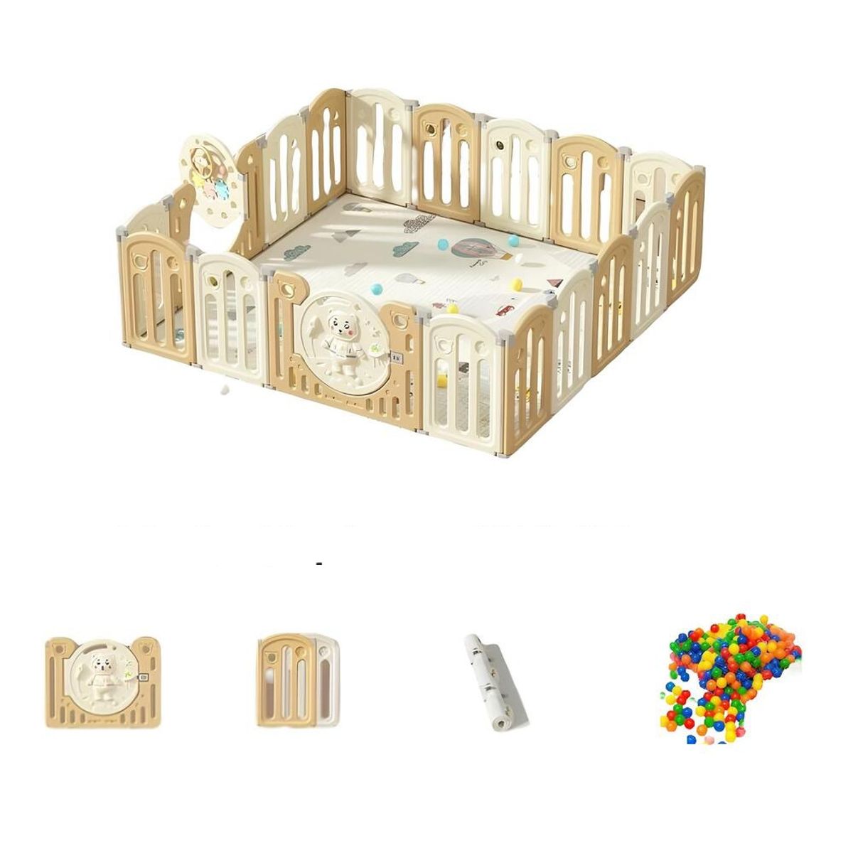 LUBABYCAS - Corral Bebé 191x199cm Con Accesorios Lubabycas