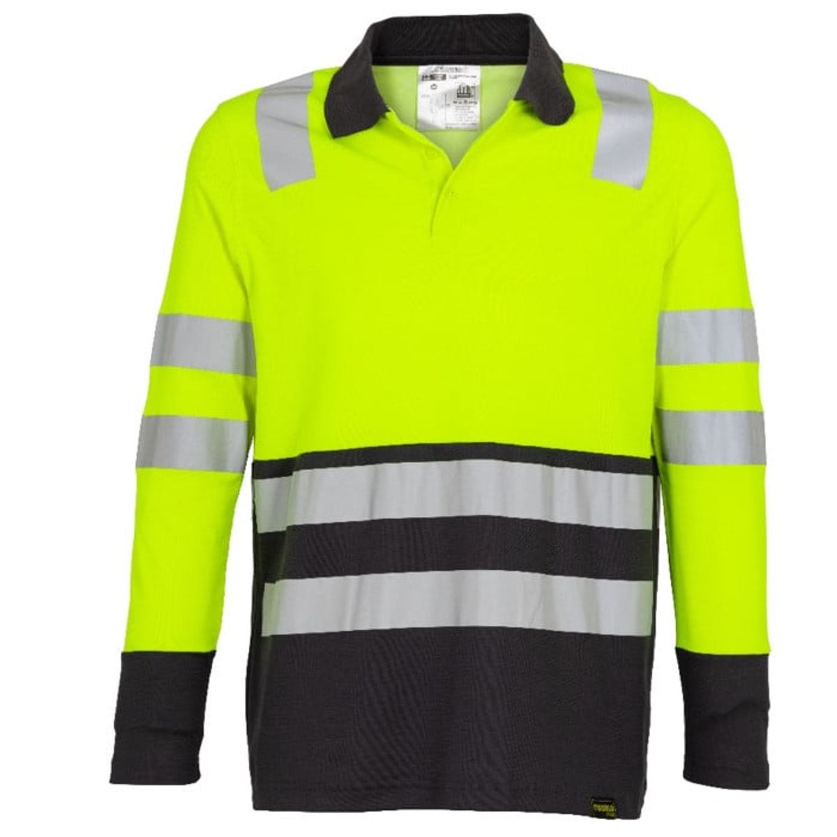 T-WORLD - Polera Polo Alta Visibilidad ML Hombre Cinta Reflectiva UPF50+