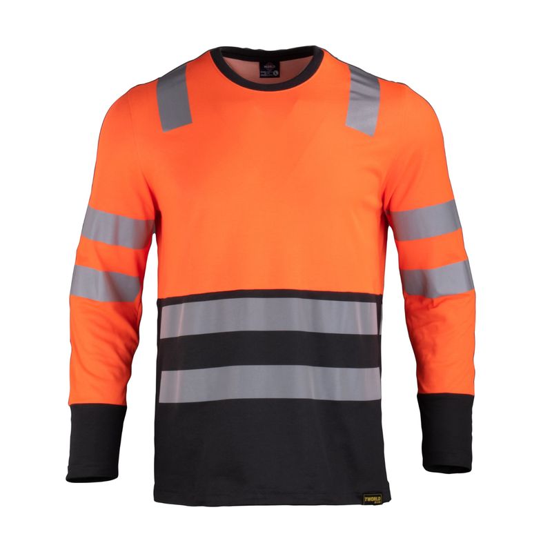 T-WORLD - Polera Bicolor Alta Visibilidad con Cintas Reflectantes