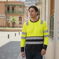Polera Altavisibilidad Bicolor Reflectante ML Cuello Redondo