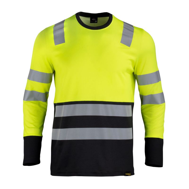 T-WORLD - Polera Bicolor Alta Visibilidad con Cintas Reflectantes