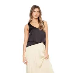 JACINTA TIENDA - Polera Sara sin mangas satin negra