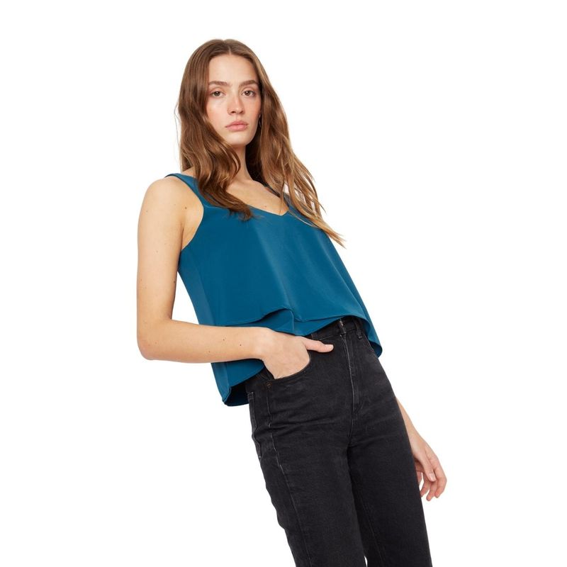 JACINTA TIENDA - Polera Sara sin mangas III petróleo Jacinta Tienda