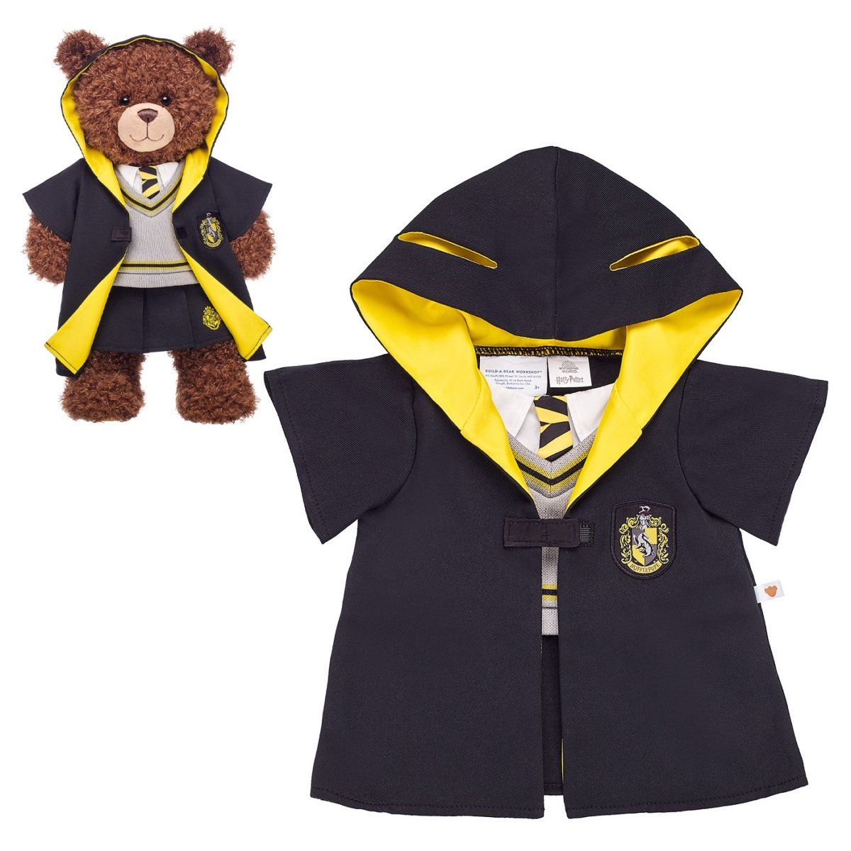 BUILD A BEAR - Traje Hufflepuff Build a Bear Harry Potter peluche