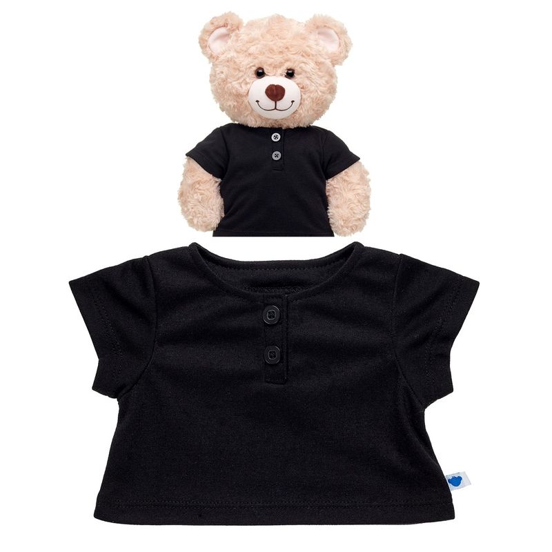 BUILD A BEAR - Polera Negra Con Botones Build-A-Bear