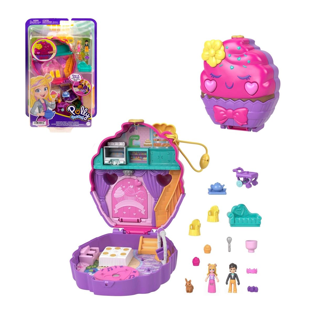 POLLY POCKET - Polly Pocket Set De Juego Compacto Pastelería De Cupcakes